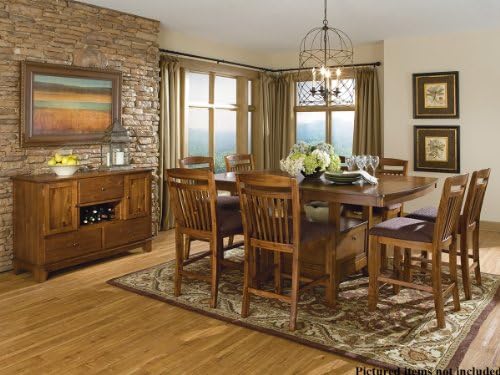 Marcel 7 PC Counter Height Dining Table Set by Homelegance in Oak