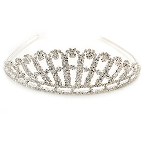 Bridal/ Wedding/ Prom Rhodium Plated Clear Austrian Crystal Starlet Tiara