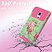 Note Edge Case,Galaxy Note 4 Edge Case,AnnBay for Samsung Galaxy Note Edge Hybrid Heavy Duty Armor Heavy Duty High Impact Case Cover( Not Fit Note 4)-Floral Pink