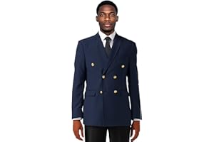 KSWYCT Mens Double Breasted Suit Blazer Casual Jacket for Mens Slim Fit Solid Sport Coat Jacket for Business Formal Wedding