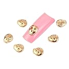 EFT 10pcs Fashion Nail Charms Beads Special Golden Punk Skull Rhinestone Gem 3D Metal Nail Art Tips Slice Manicure Accessories for Nail Art Designs
