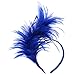 FELIZHOUSE 1920s Fascinator with Feathers Headband for Women Wedding Tea Party Headwear (Blue)
