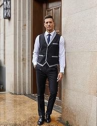 COOFANDY Men's V-neck Sleeveless Slim Fit Vest