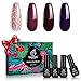Beetles Gel Nail Polish Set, Pink Glitter Purple Dark Brown Gel Polish Kit Red Glitter Gel Polish Soak Off UV Nail Lamp LED Cured, 5ml Each Bottle for Nail Art Design Gift kit