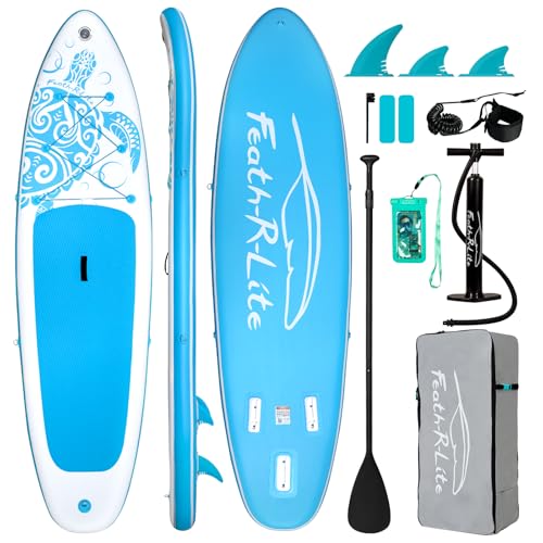 Tabla de surf hinchable ultraligera – Accesorios SUP – Remo ajustable, bomba, mochila, leash, aletas – para todos los niveles