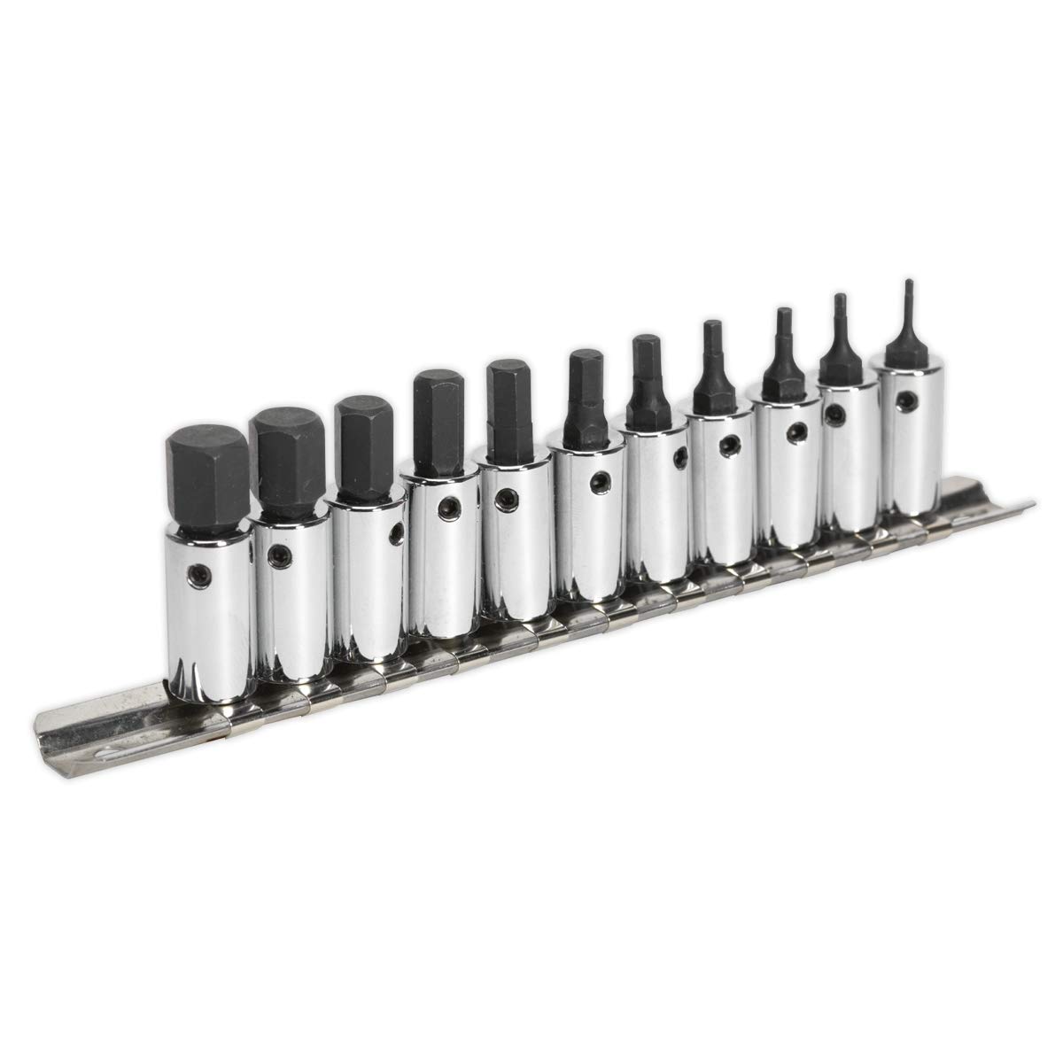 Sealey Ak62251 Hex Socket Bit Set 11Pc 1/4Sq Drive Metric