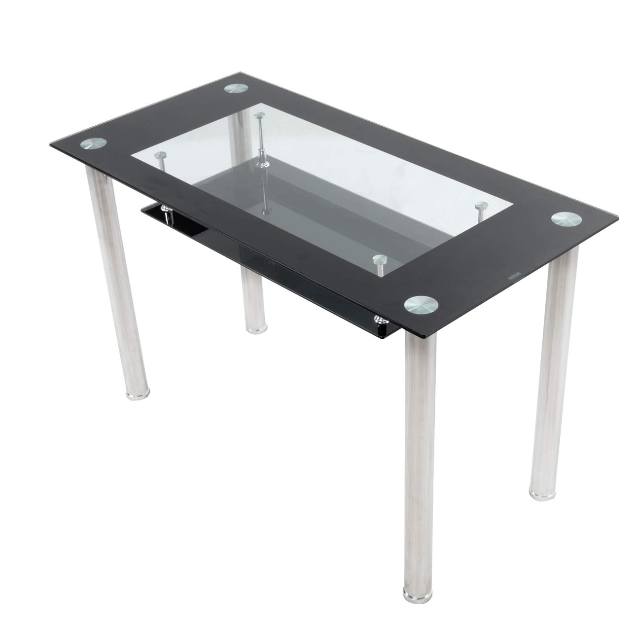 Buy 4HOMART Modern Design 2 Tiers Black Tempered Glass Dining Table