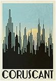 Coruscant Retro Travel Poster 13 x 19in