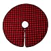 VGIA 48 inch Christmas Tree Skirt Red and Black Buffalo Check Tree Skirt Christmas Decoration