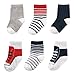 Luvable Friends Unisex Newborn and Baby Socks Set, Boy 6-Pack, 0-6 Months