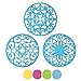 ME.FAN Trivets for Dishes/Pots/Pans, 3 Pcs Silicone Mats, Flexible/Durable/Non Slip Hot Pads to Protect Table and Counter Top (Blue)