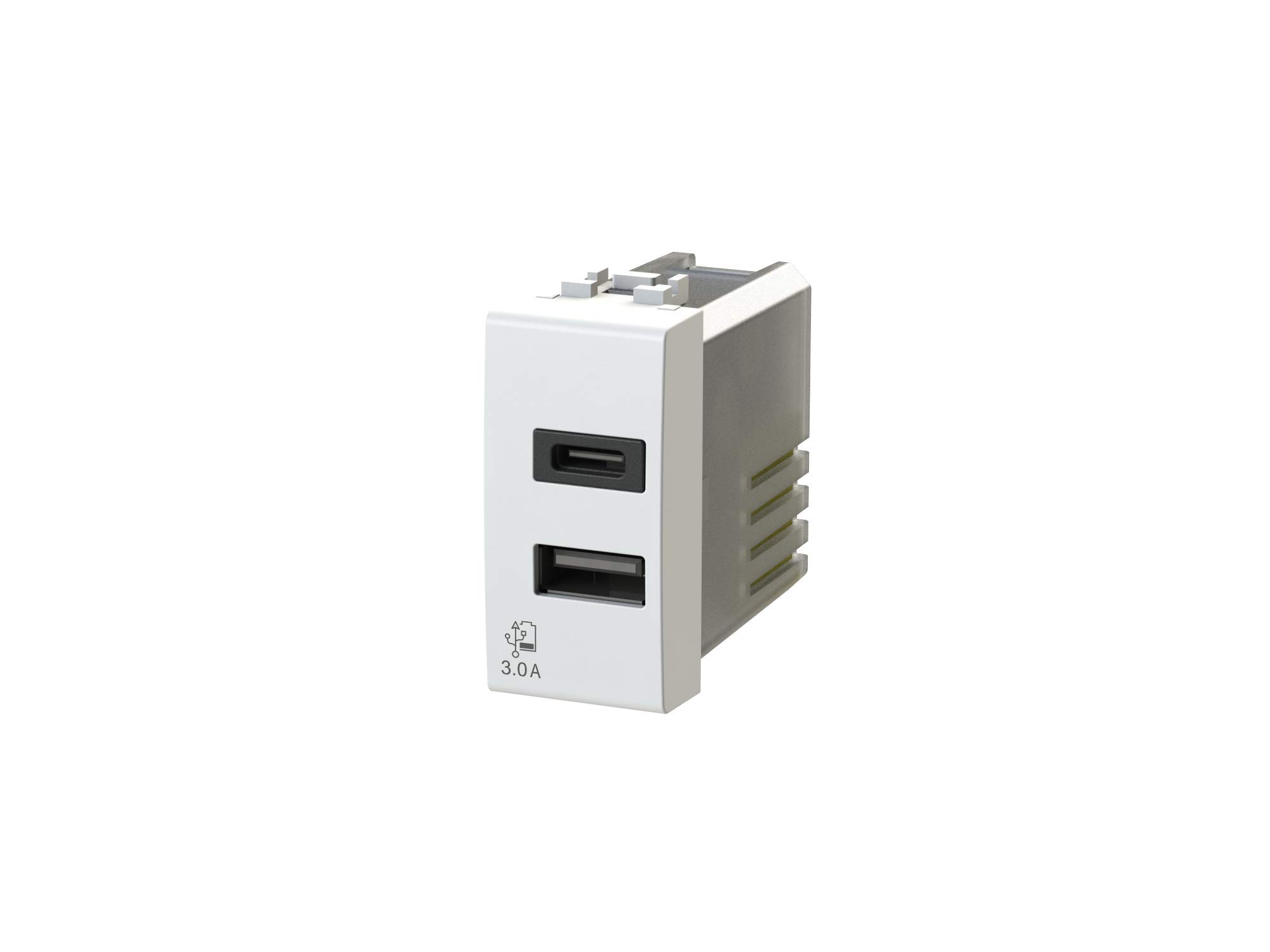 USB3.0 Power Supply for Bticino LivingLight 3 Amp 2 Outputs on Single Module Type A and Type C
