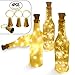 kingleder Set of 4 Warm White Solar Wine Bottle Cork Lights 10 LED Copper String Starry LED Lights for Bottle DIY, Party, Decor, Christmas, Halloween, Wedding, Accent Mood Lights(Bottle NOT Included)