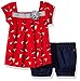 Nautica Girls' Boat Print Top with Woven Short Set