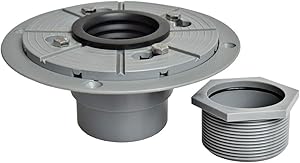 Neodrain PVC Shower Drain Base Kit Include 2 Inches PVC Shower Drain Base Flange, Threaded Adjustable Adaptor and Rubber Coupler Gasket for Square&Linear Shower Drain Installation