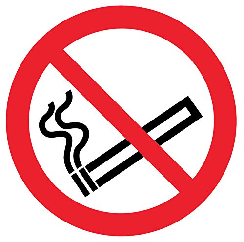 Caledonia Signs 13017N No Smoking Symbol Sign, Rigid Plastic, N: 400 mm x 400 mm