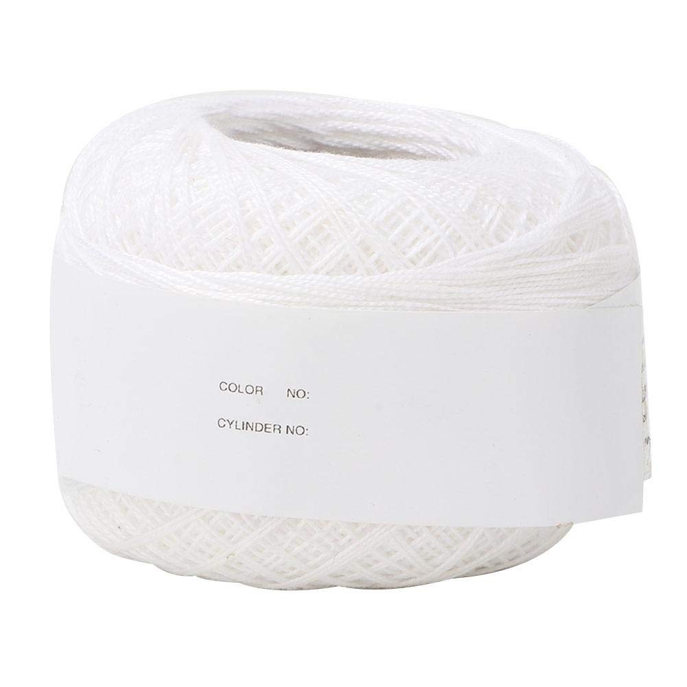 Crochet Yarn, 1mm Cotton Hand Crocheted Yarn Thread for Applique DIY Art and Craft Projects Glove Blankets(Rice White)