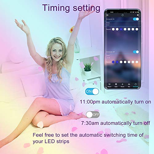 Aourow LED Strip 10m(2x5m) Selbstklebend,Bluetooth LED Streifen RGB mit APP-Steuerung und 40 Tasten Fernbedienung,Sync mit Musik,SMD5050 Lichtband für Party,Haus,Dekoration(Nicht wasserdicht)