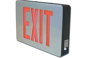 Sure-Lites CX71SD LED Exit Sign, Brushed Aluminum Emergency Light with Red or Green Letters, Self-Diagnostics, Single Side, Battery Backup, 120-277V