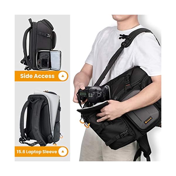 TARION Kamerarucksack, Wasserdicht Fotorucksack Spiegelreflex DSLR Rucksack Kameratasche für Spiegelreflexkameras… – Bild 6