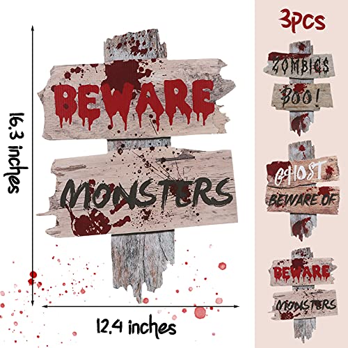 Shindel Halloween Yard Signs, Halloween Yard Decorations Outdoor Lawn Signs Halloween Yard Stakes Decor for Haunted House Scary Theme Party 3PCS
