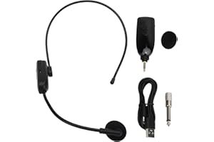 2.4G Microphone Headset, Wireless Headset Microphone Light Weight Head Wear Mic Multipurposes Cordless Headset Mic for Singin