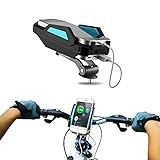 Bike Mount Phone Holder Charger- 6000Mah Power Bank- Charge Your Smartphone While You Ride - Use for All Smartphones & GPS- Mountain Bike- Aluminum Alloy Cradle- Data Cable / USB- Blue