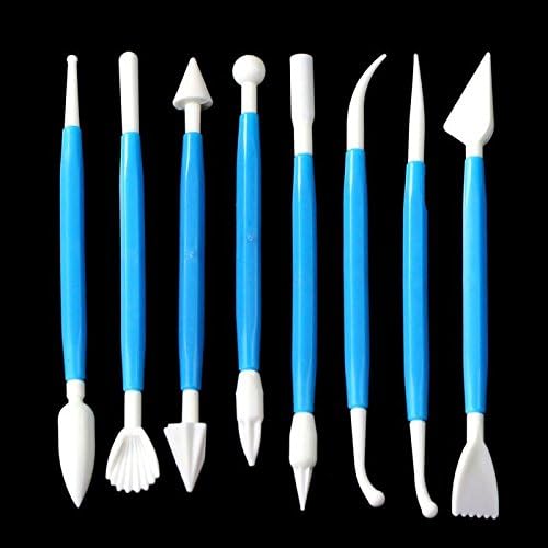 8 Pcs Kit sugarcraft Fondant Cake Decorating Modelling Tools Decorations blue color