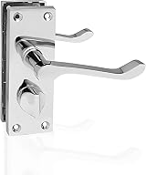 HANDLESTORE Victorian Scroll Chrome Bathroom Door Handles with Thumbturn Lock view 2