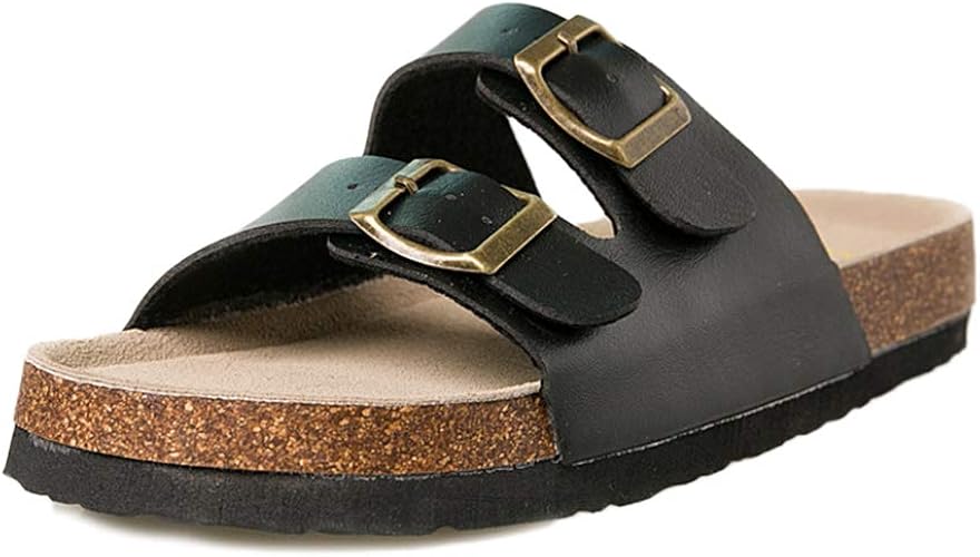 glitter double strap buckle sandals
