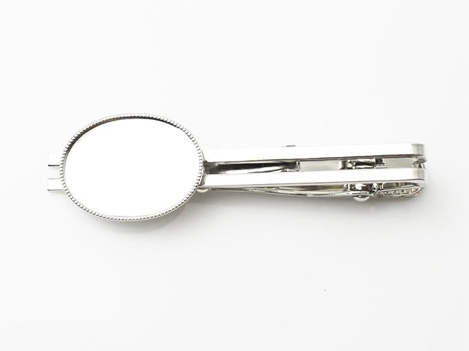 Amazon Co Jp Uvクラフトレジン 日本製 No 18 ネクタイピン シルバー ミール皿 18 13mm 10セット販売 レジン 粘土 アクセサリー デコ土台 パーツ 材料 ホビー