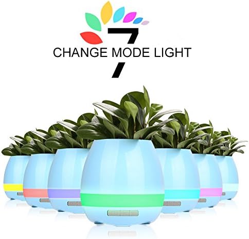 Plant Pots, Saruliya Play Piano on Plant Music Plastic Flower Pot Mood Light Bluetooth Speakers Plant Pot LED Night Lights Lamp Changing Color Indoor Flowerpot Decoration With Drainage