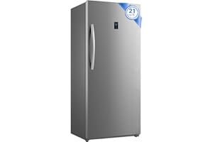 Smad 21 Cu.Ft. Upright Freezer, Stand Up Frost Free Freezer with LED Control Panel, Right Open Door, Door Ajar Alarm, Convertible Refrigerator/Freezer for Garage, Kitchen, Home, Stainless Steel