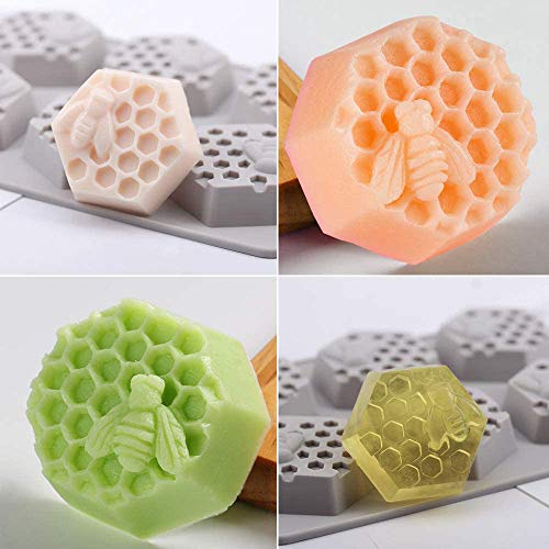 SAKOLLA 2 Pack Soap Molds, Honey Silicone Molds for Handmade