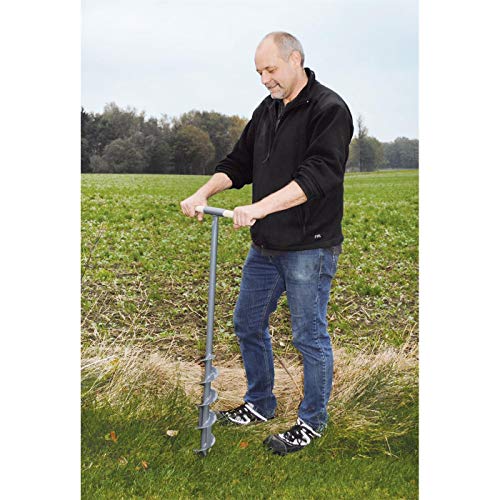 Ryom Erdlochbohrer 110cm Lang 9cm Durchmesser - max. Lochtiefe 80cm - Eisen mit Holzgriff – Bild 3