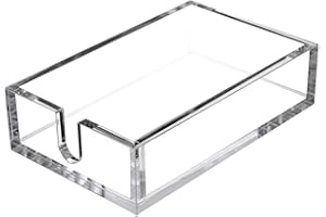 JEBBLAS Guest Hand Towel Napkin Holder for Bathroom and Kitchen Countertop Modern Quality Acrylic Disposable Paper Hand Towel