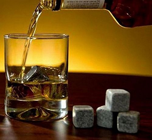 Click Here to See More Images KISENG 9Pcs Whiskey Stones Rocks Ice Cubes Velvet Bag Whisky Rocks Beer Ice Stone