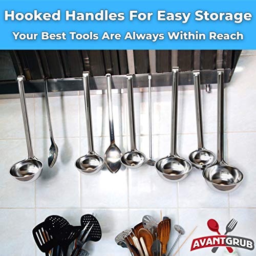 Sturdy, Ergonomic Combo Sizes Ladles 5 Pk. 1 2 4 6 8 Oz Stainless Steel