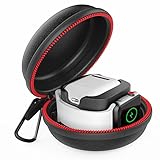 Moretek Charging Stand for Apple Watch and Airpods, Waterproof Hard Protective Portable Travel Case Charger Dock for 38mm 42mm 40mm 44mm iWatch Series 1 2 3 4, AirPods Accessory (Black)