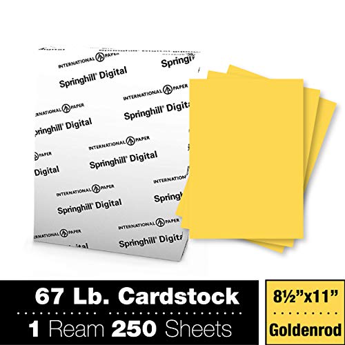 Springhill 8.5” x 11” Goldenrod Yellow Colored Cardstock Paper, 67lb