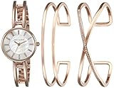 Anne Klein Women's AK/2236RGST Three-Piece Watch and Bracelet Set with Swarovski Crystal Accents