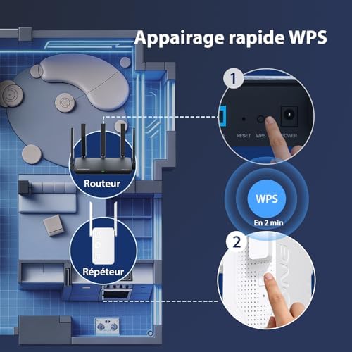 Répéteur WiFi 7 BE3600, Amplificateur WiFi Double Bande