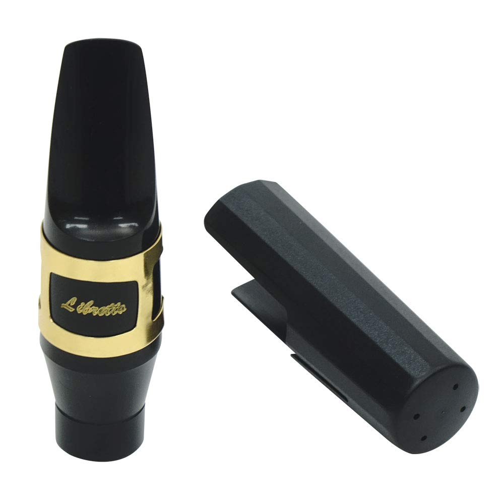 Photo 1 of Libretto Baritone Saxophone Mouthpiece Kit, Giftable Standard Mouthpiece Set: ABS 4C Mouthpiece, Plastic Cap, Gold Lacquered Ligature. Finely Designed for Beginner and Intermediate