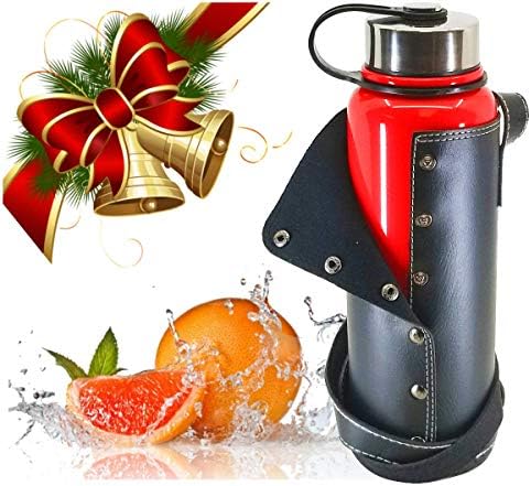 Nalu Trek Stainless Steel Vacuum Insulated Hydro Water Bottle | Wide Mouth Thermos Flask | 24 Hours Cold & 12 Hours Hot | BPA Free Cap | 27oz โ 37oz | Includes Bonus Carrier with Shoulder Strap