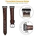 Issmolog for Fitbit Charge 3 Bands, Classic Genuine Leather Wristband Replacement with Stainless Steel Connector Compatible for Fitbit Charge 3 Women Men (Brown)