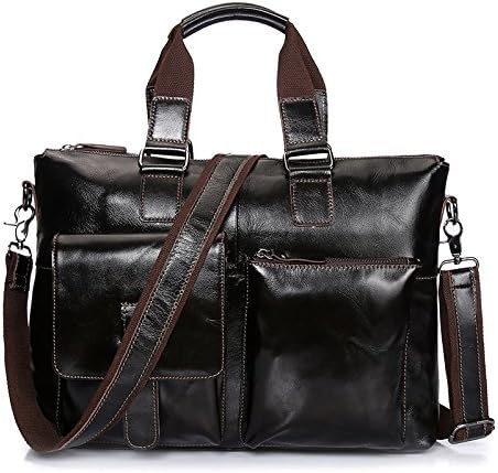 ZEEMOO Men's Crazy Genuine Leather Business Bag Work Tote Laptop Briefcase Messenger Bag Shoulder Bag