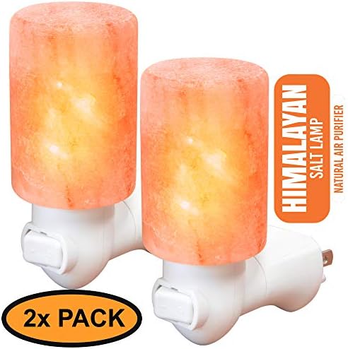Kingwin Salt Lamp Night Light with Himalayan Natural Crystal Salt Color Lights - UL Listed Plug for Lighting Bedrooms Or Bathrooms (1 Pack) (2-Pack)