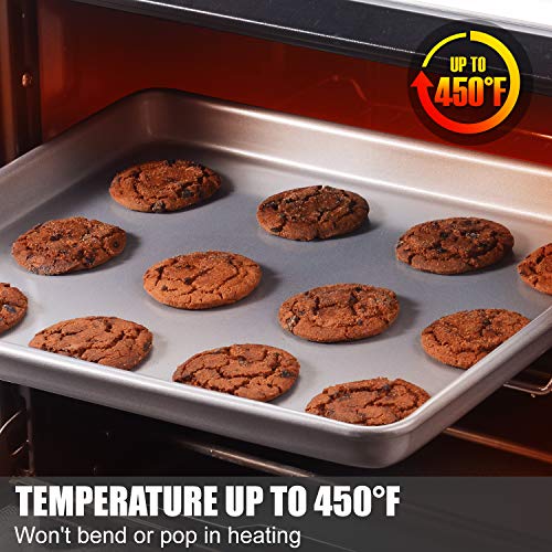 Joho Baking Sheet Pans Cookie Sheet,Nonstick Bakeware Set of 2, Professional Baking Pan Set for Oven,2-Piece,Silver