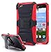 Huawei Raven LTE Case, Huawei Raven LTE Holster Case, Nagebee - Huawei Raven LTE H892L Heavy Duty Hybrid Armor Dual Layer Rhino Kickstand Belt Clip Holster Combo Rugged Case for Huawei Raven LTE H892L (Holster Red)