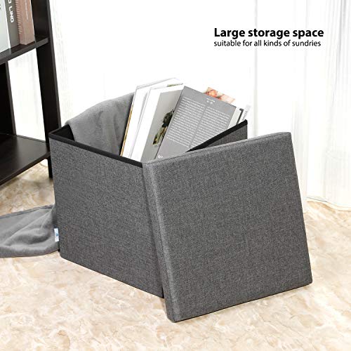 B FSOBEIIALEO Storage Ottoman with Tray, Small Ottomans Cube Folding